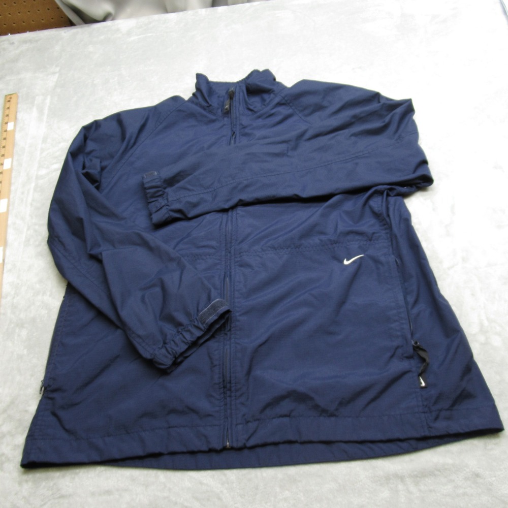 Nike Jacket Men Large Navy Full Zip Lightweight Ripstop Packable Windbreaker VTG - Picture 2 of 13